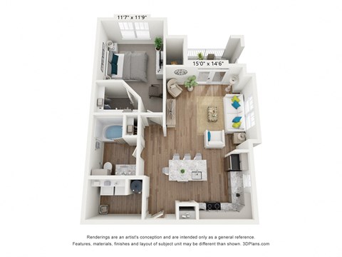 bedroom floor plan | luxury apartments in towson md | the southerly